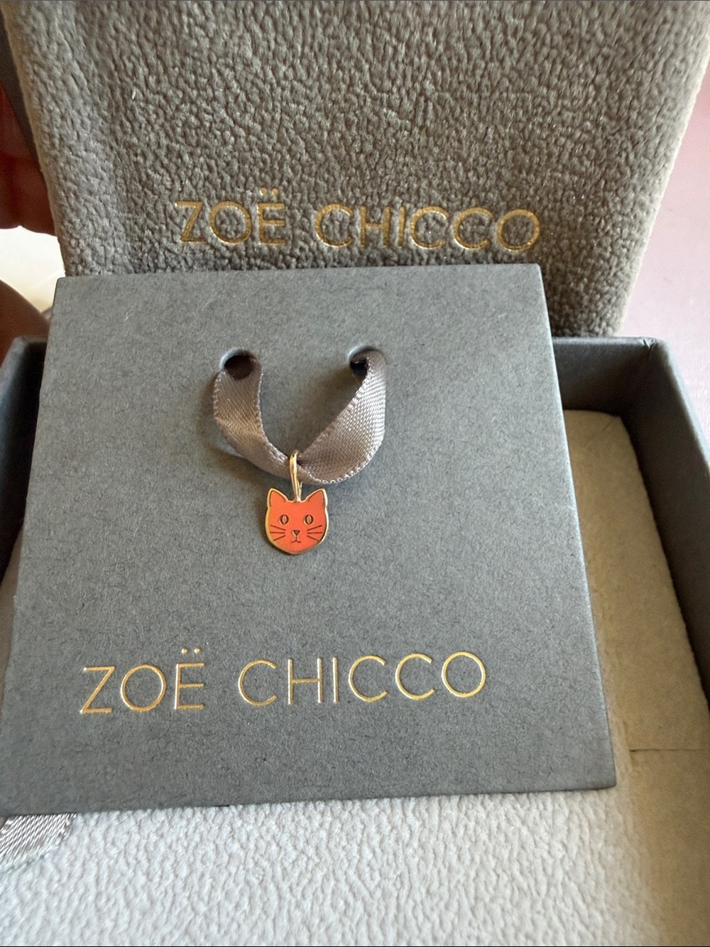 Zoe Chicco Cat Face charm 14k gold